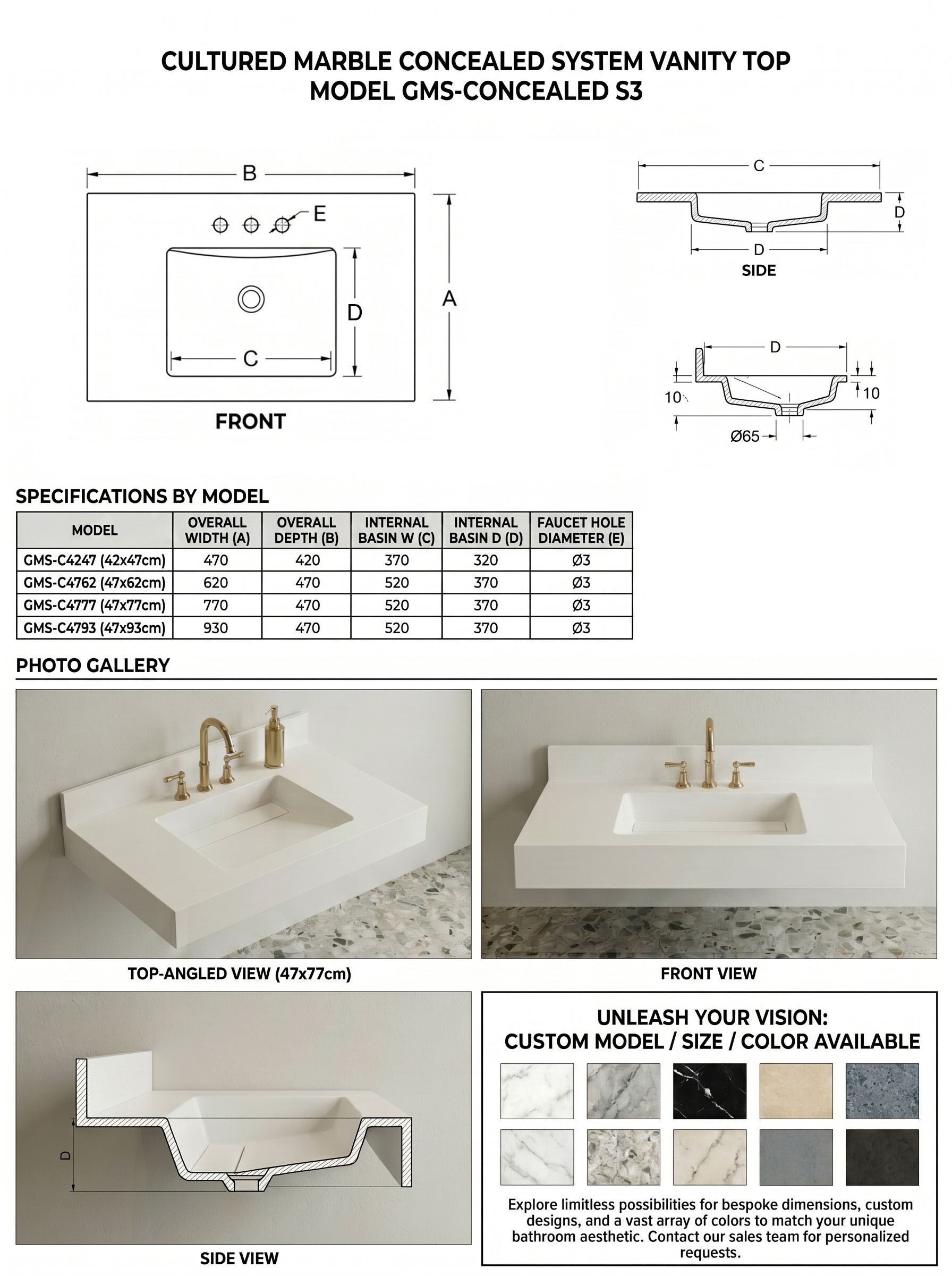 Cultured Marble Vanity Top Manufacturer in Turkey | Maryfass